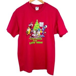 Warner Bros Looney Tunes Christmas Tee Vintage L